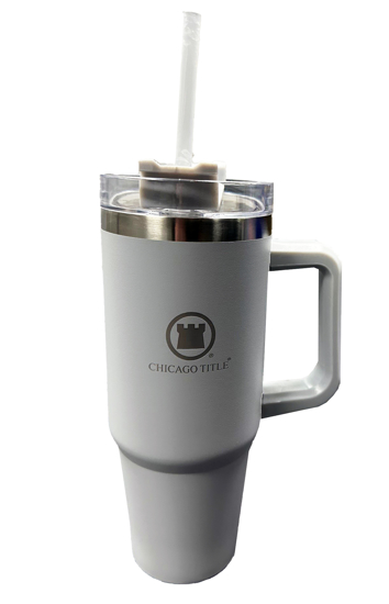 Picture of 30 oz. Vacuum Insulated Tumbler with Lid and Straw - White