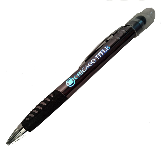 Picture of Metallic Graphite Gray w/ Silver Trim Stylus Pen with Blue Ink - copy